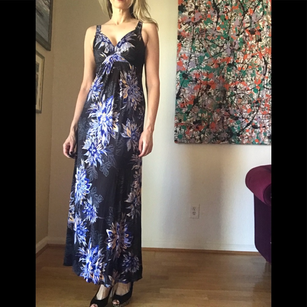 Elie Tahari Floral Silk Maxi Dress